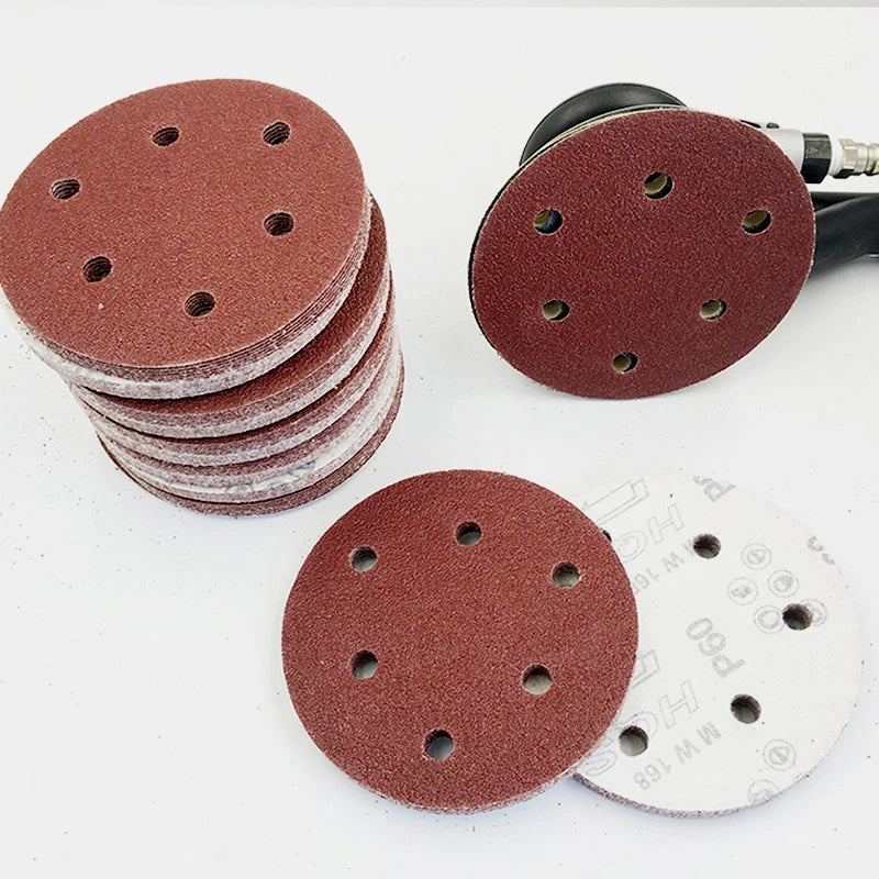5/6 Inch Sander Sanding Discs Pads 40-800 Grit Hook and Loop Sandpaper 125/150mm