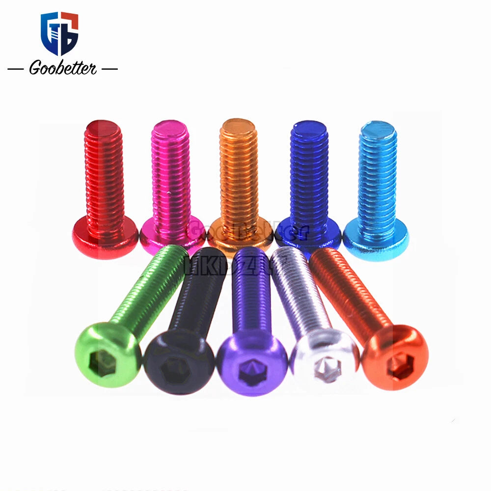 M3.5 Hex Socket Pan Head Screws — Color Anodized Aluminum Alloy, Multiple Lengths