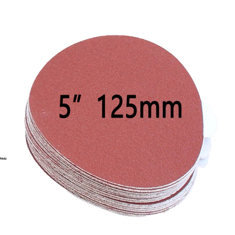 125mm 5"/150mm 6 Inch Sanding Grinding Pads Discs Sandpaper 80-1000# Hook & Loop