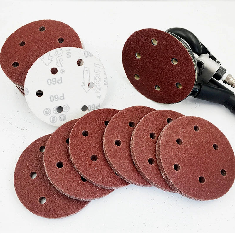 5/6 Inch Sander Sanding Discs Pads 40-800 Grit Hook and Loop Sandpaper 125/150mm