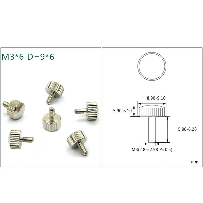 M3 M5 Brass Thumb Screws 4.5/6/10mm Length Knurled Grip Equipment Adjustment