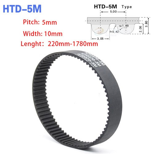 HTD 5M Timing Belt — 5mm Pitch Rubber Closed Loop Synchronous Belt, Width 10/30/35/40mm