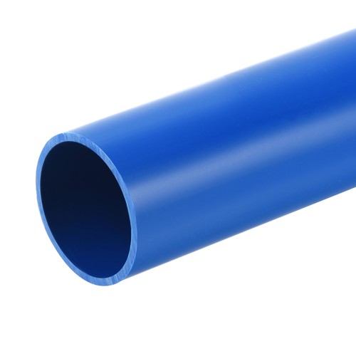 Blue PVC Round Tube Pipe — Cut-to-Length Sections, 5 Sizes Available