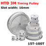 3M 20T-100T Timing Belt Pulley With Step/Keyway, Bore 8-25mm,For 10mm Width Belt