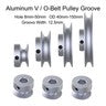 OD 20mm-100mm Aluminium V-Groove Pulley With Fixed Screw for 5mm/6mm Width Belt