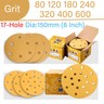 150mm 6" Sanding Discs Sandpaper Hook & Loop Pads 17 Hole for Festool P40-P1000