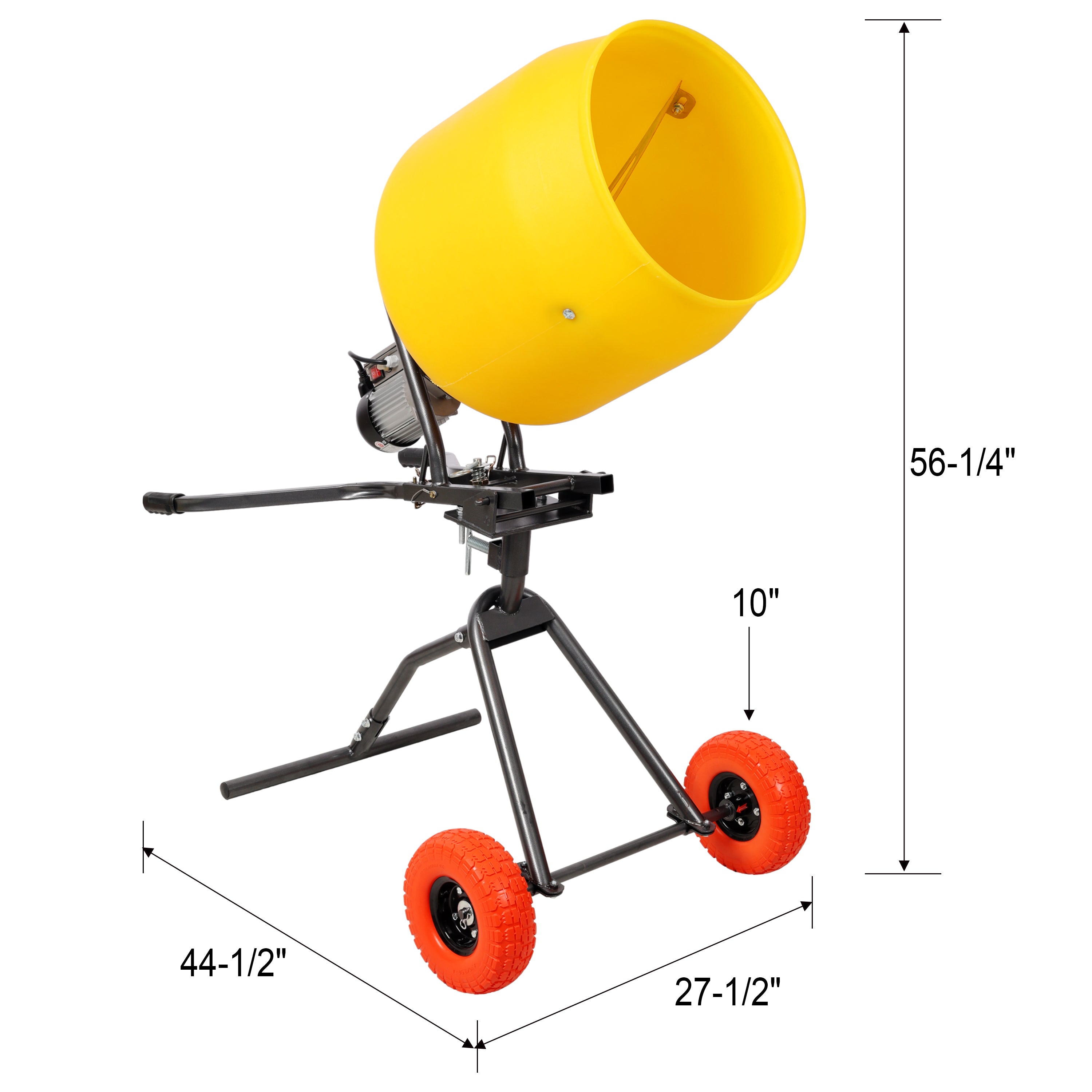 3.5 CUFT/100L Portable Electric Poly Drum Concrete Mixer, Heavy Duty Power Cement Mixing Machine for Mortar, Stucco and Fodder, 110V/60HZ CSA certificated