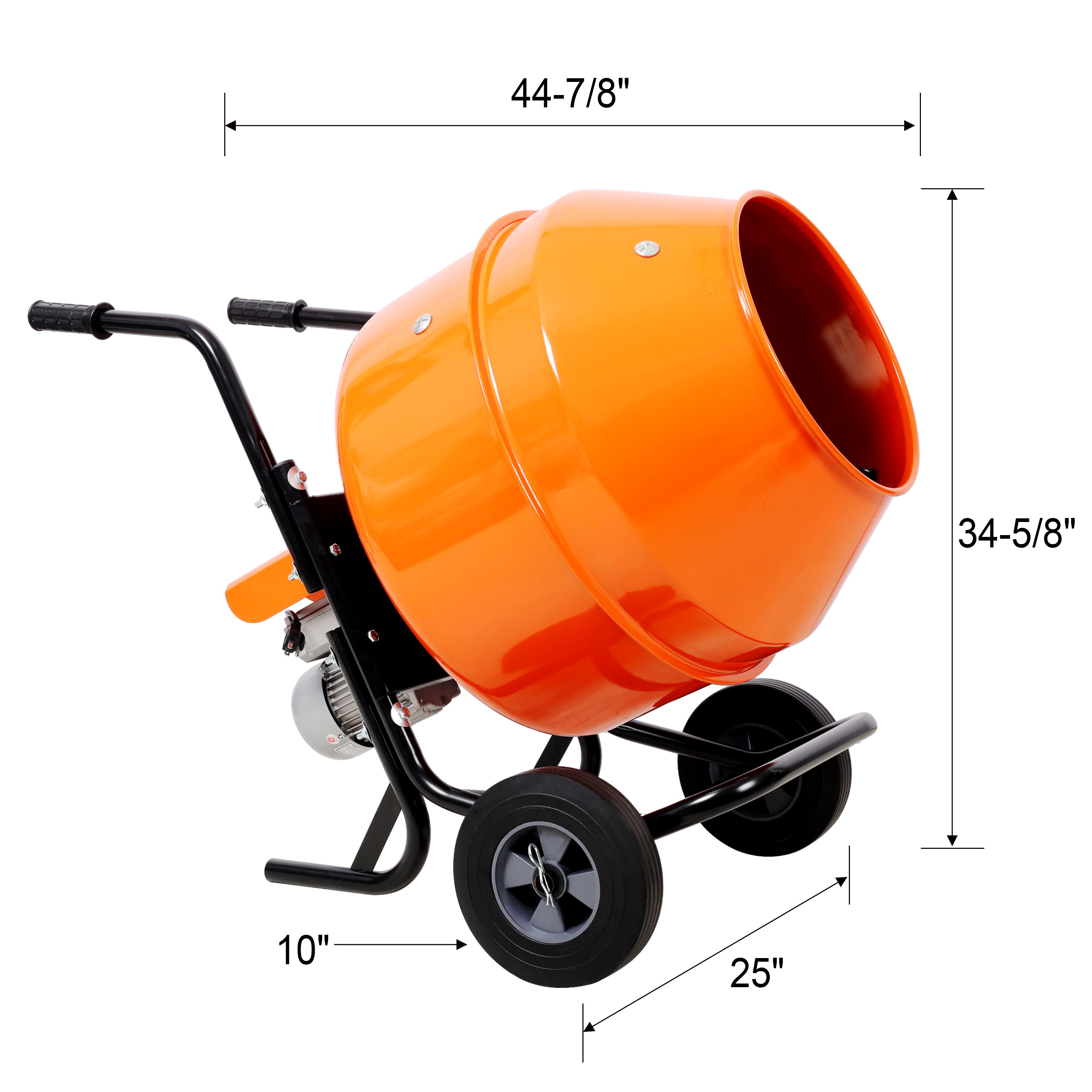 5CUFT(150L) horizontal portable cement mixer,Wheel Barrow Portable Cement Concrete Mixer 110V-60HZ,orange color , CSA Certificated