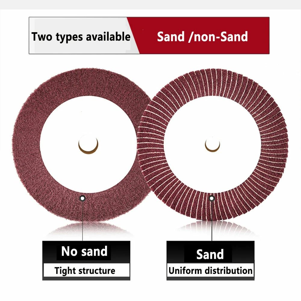 150/200/250/300mm Nylon Fibre Flap Wheel Polishing Sanding Discs Pads Abrasive Green/Red - HomeDIYer