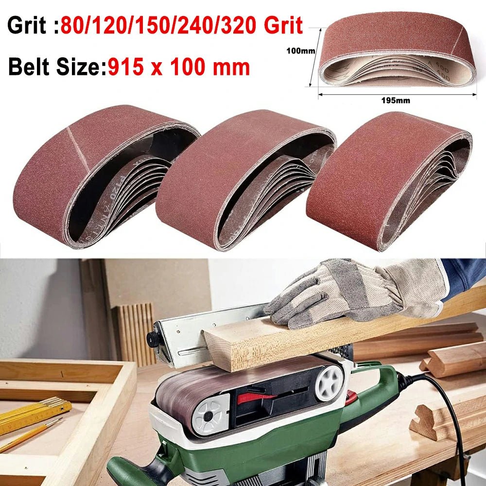 100x915mm Sanding Belts 80/120/150/240/320 Grit Belt Sander Sandpaper For Belt Sander Polishing Machine Abrasive Tools - HomeDIYer