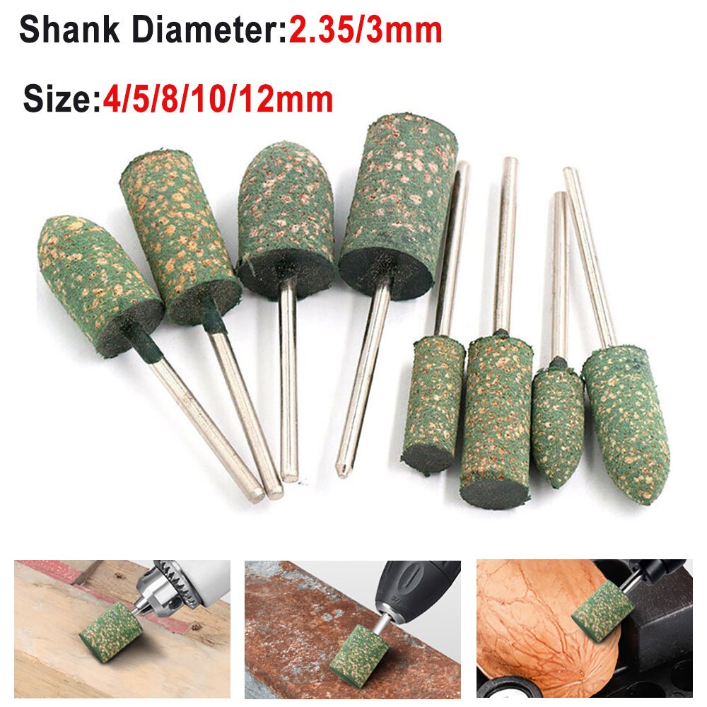 Rubber Grinding Head 2.35/3mm Shank Bullet/cylindrical/T Type Grinding Buffing Wheel Polishing Burr Metal Wood Jade Stone - HomeDIYer
