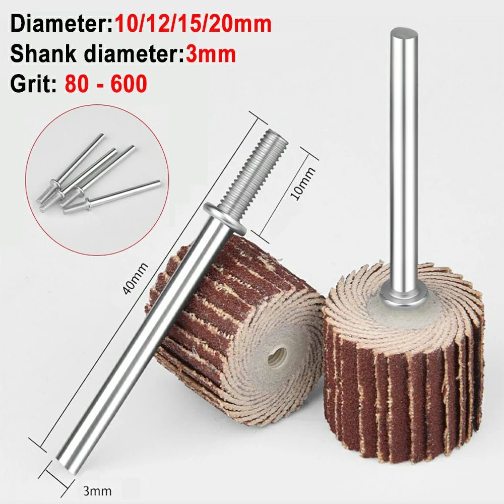 3mm Dia Sanding Flap Disc Grinding Flap Wheels Brush Sand For Dremel Accessories Tools For Abrasive Grinder Rotary For - HomeDIYer