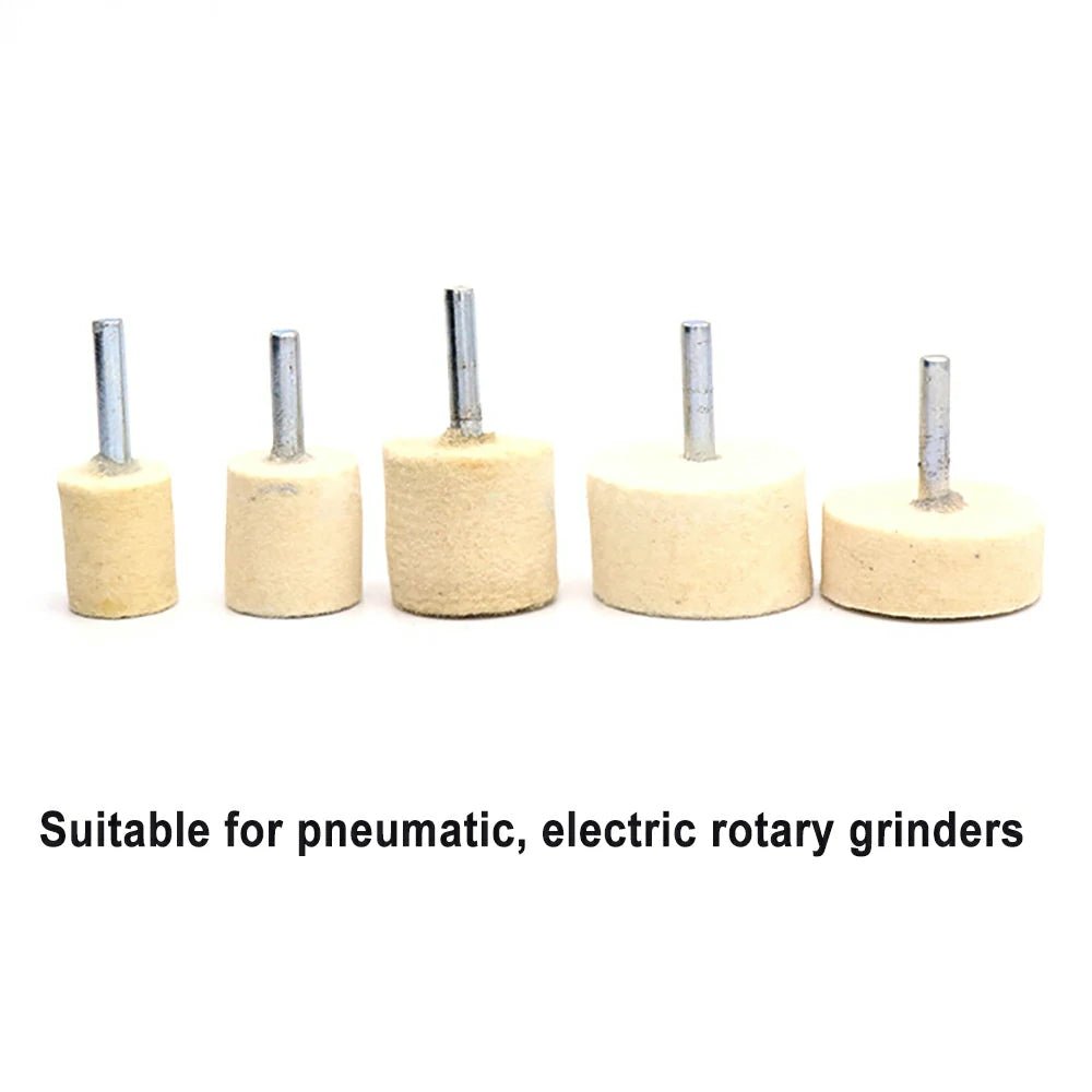 6mm 4" Shank 20 - 40mm Pad Wool Felt Polishing Buffing Wheel Grinding Head Metals Rotary Tools Wheels Tool Drill Electric Grinder - HomeDIYer