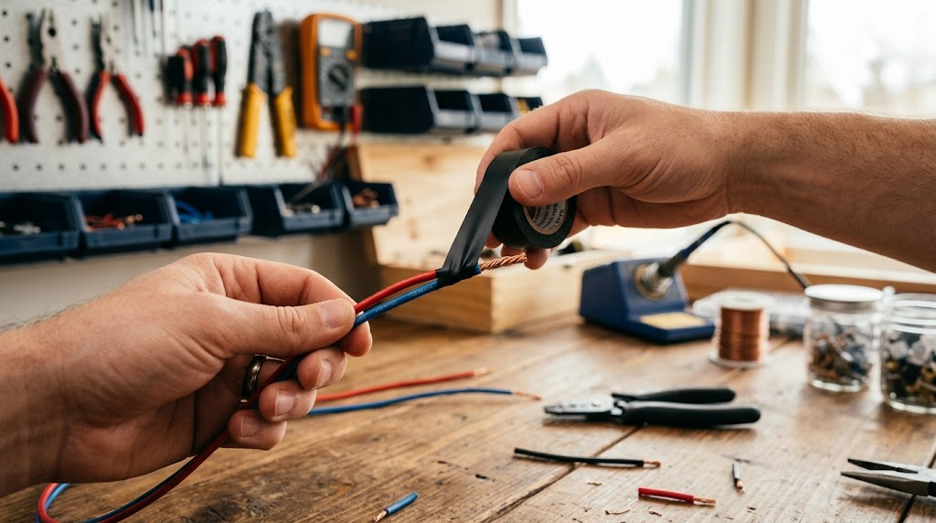 How to wrap electrical tape correctly on electrical wire connections
