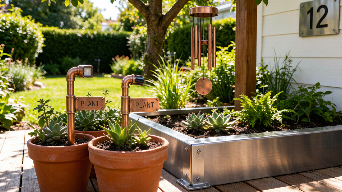 creative DIY projects using copper and stainless steel sheets for yard decor - HomeDIYer