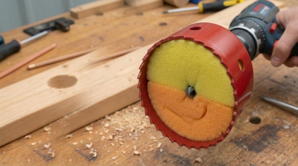 How to Use Sponges for Automatic Hole Saw Ejection - HomeDIYer