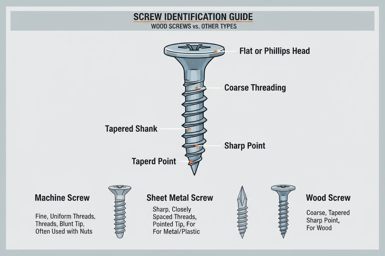 How Do You Tell If a Screw Is a Wood Screw?