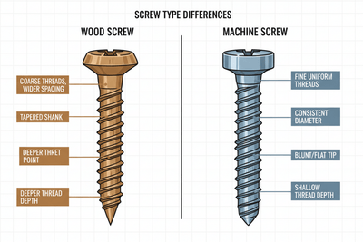 What's the difference between a wood screw and a normal screw? - HomeDIYer