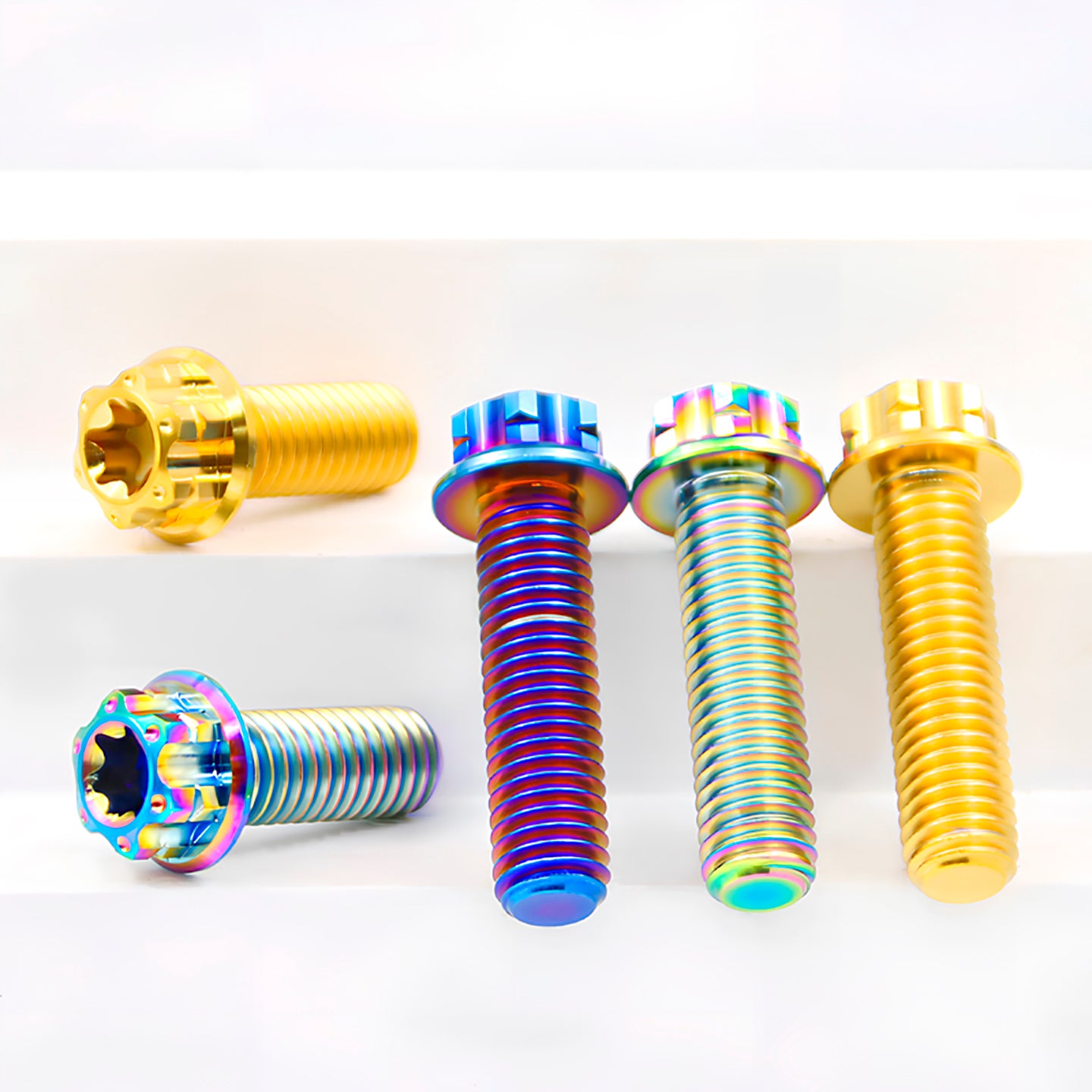 M4 M5 M6 M8 TC4 Titanium Screws Torx/Hex 6 colors 10-60mm （5Pcs）