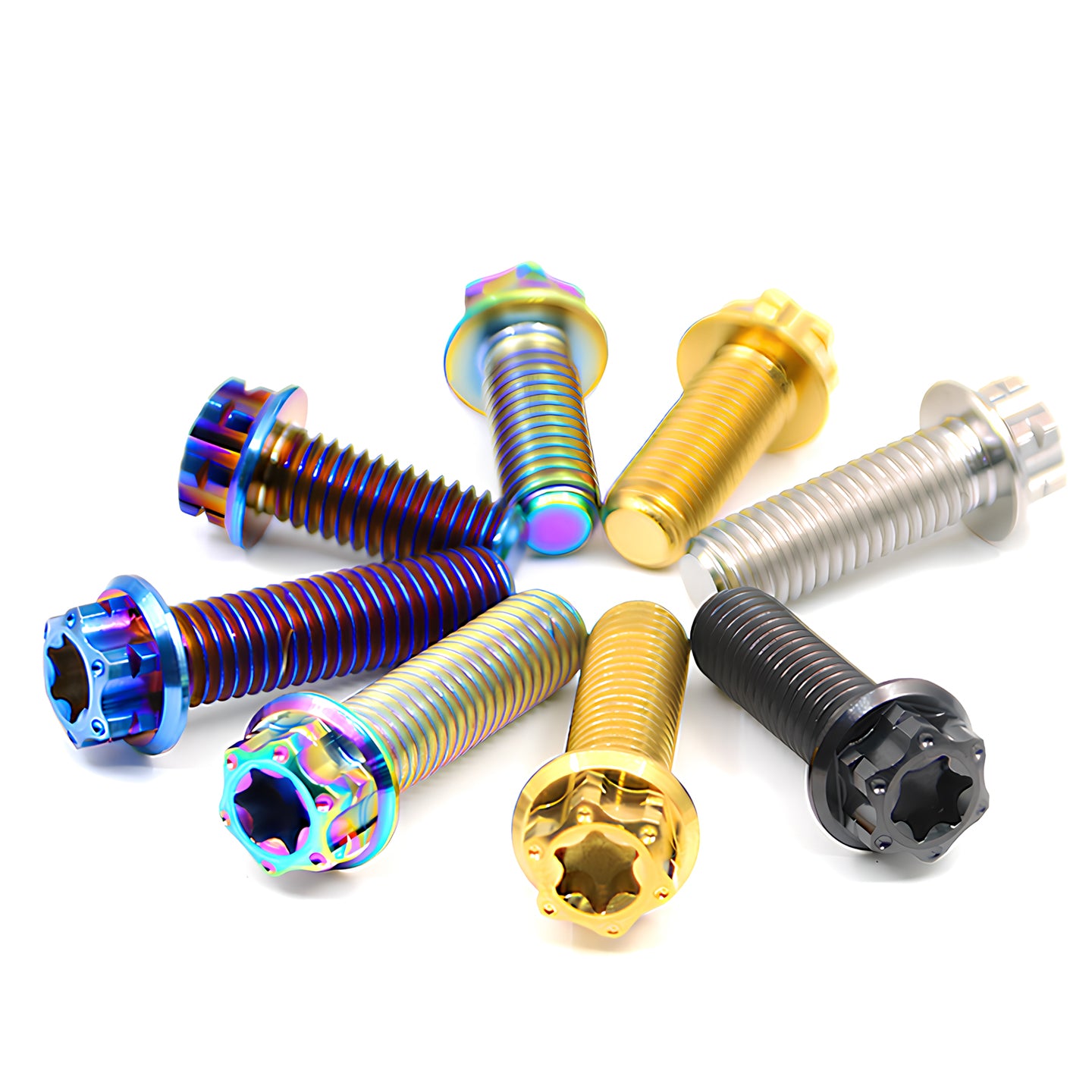 M4 M5 M6 M8 TC4 Titanium Screws Torx/Hex 6 colors 10-60mm （5Pcs）