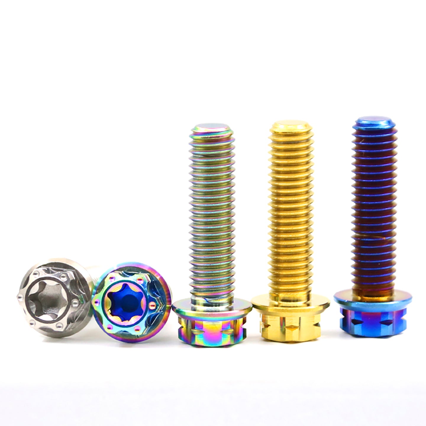 M4 M5 M6 M8 TC4 Titanium Screws Torx/Hex 6 colors 10-60mm （5Pcs）