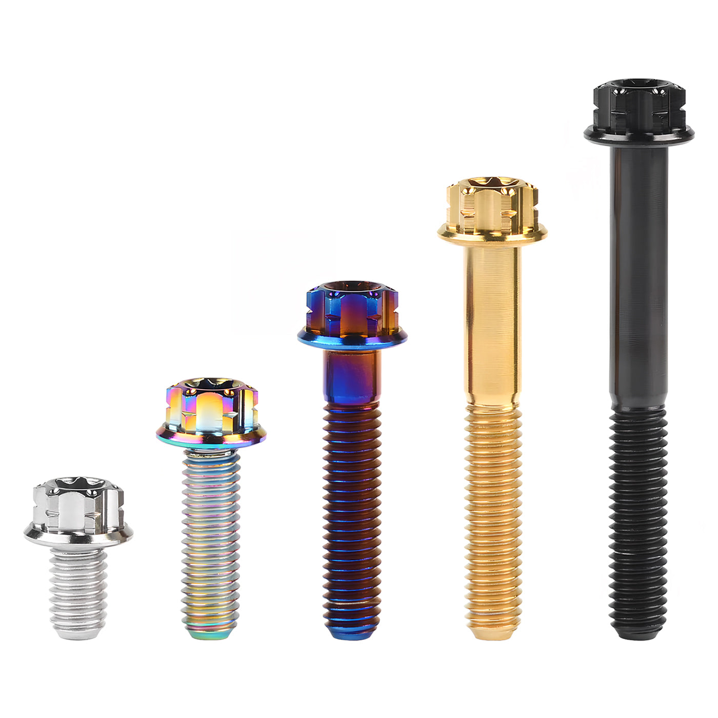 M4 M5 M6 M8 TC4 Titanium Screws Torx/Hex 6 colors 10-60mm （5Pcs）