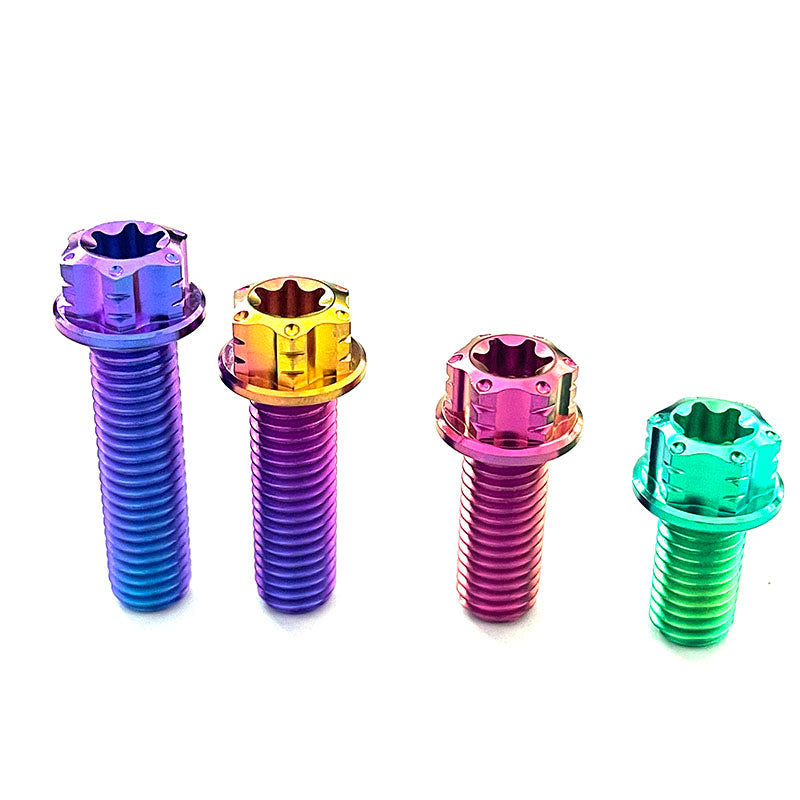 M4 M5 M6 M8 TC4 Titanium Screws Torx/Hex 6 colors 10-60mm （5Pcs）