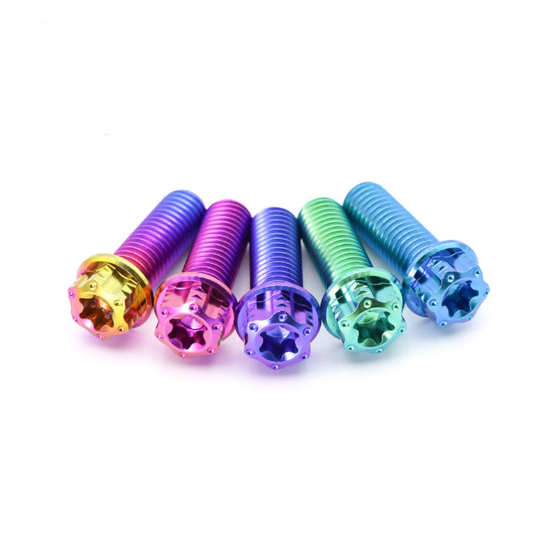 M4 M5 M6 M8 TC4 Titanium Screws Torx/Hex 6 colors 10-60mm （5Pcs）