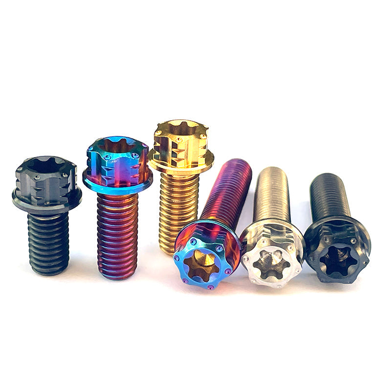 M4 M5 M6 M8 TC4 Titanium Screws Torx/Hex 6 colors 10-60mm （5Pcs）