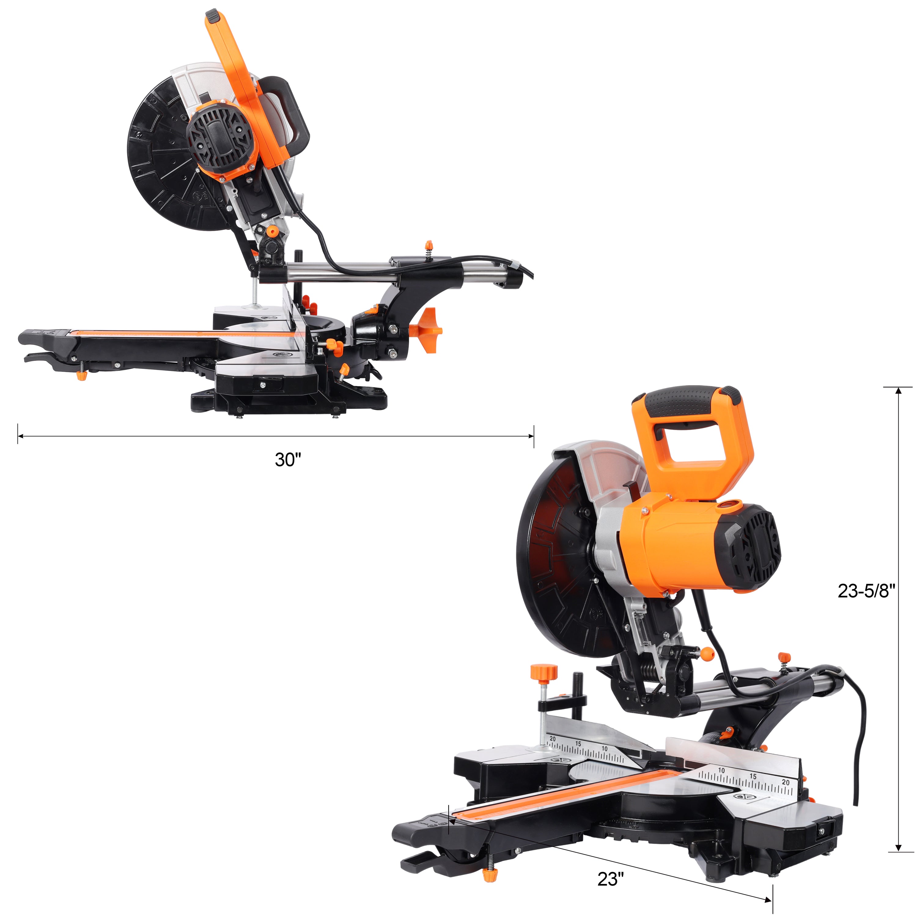 10in Single Bevel Double Speed Sliding Miter Saw,48T Blade,2-Speed 5000/3200 RPM,3.5x13in Cutting Capacity,ETL certificate