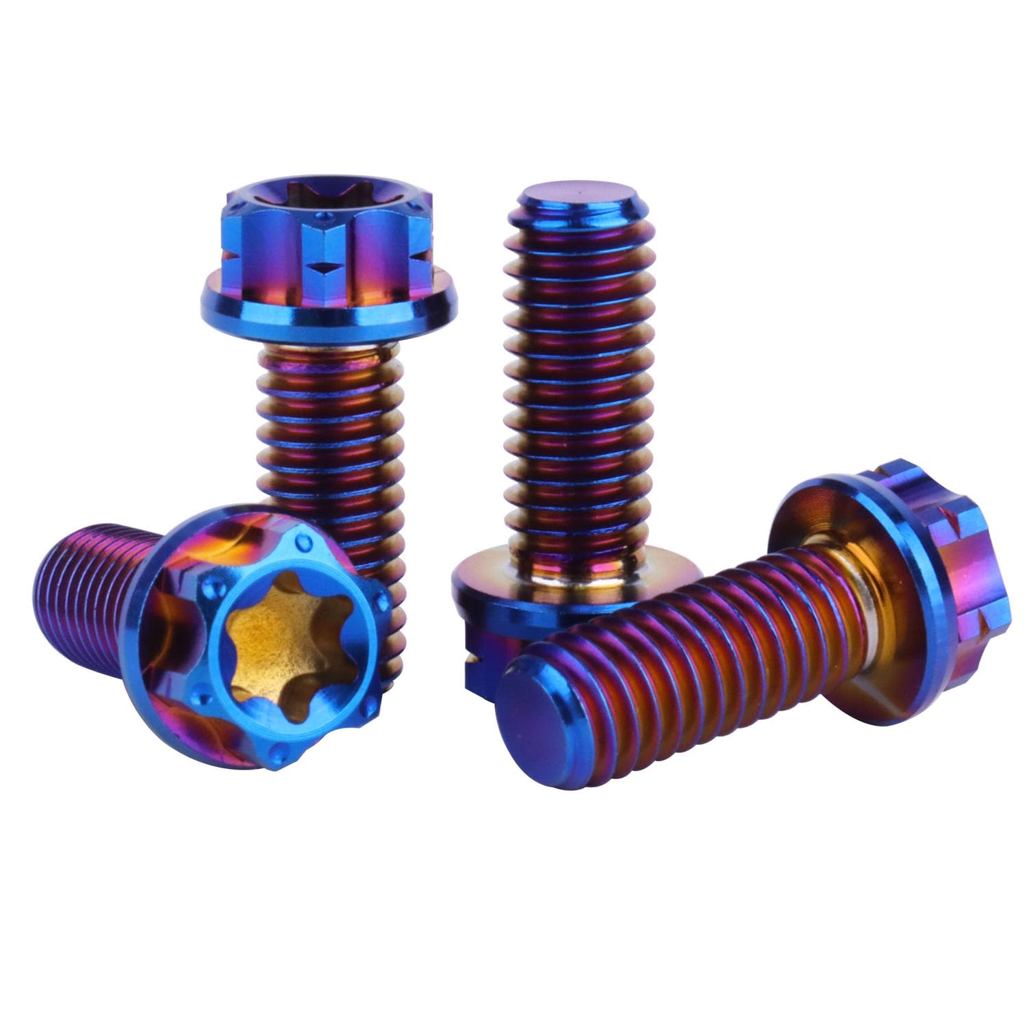 M4 M5 M6 M8 TC4 Titanium Screws Torx/Hex 6 colors 10-60mm （5Pcs）