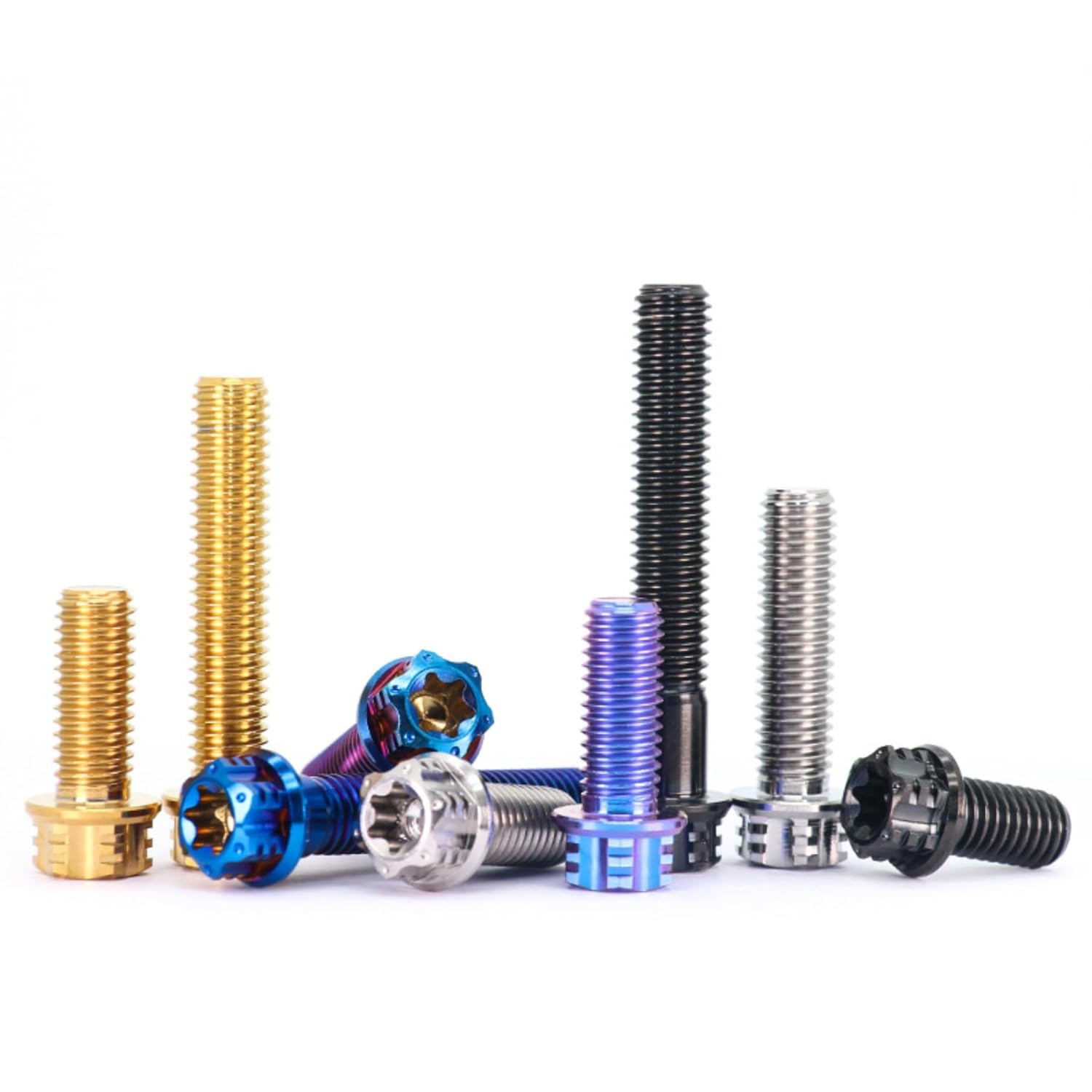 M4 M5 M6 M8 TC4 Titanium Screws Torx/Hex 6 colors 10-60mm （5Pcs）