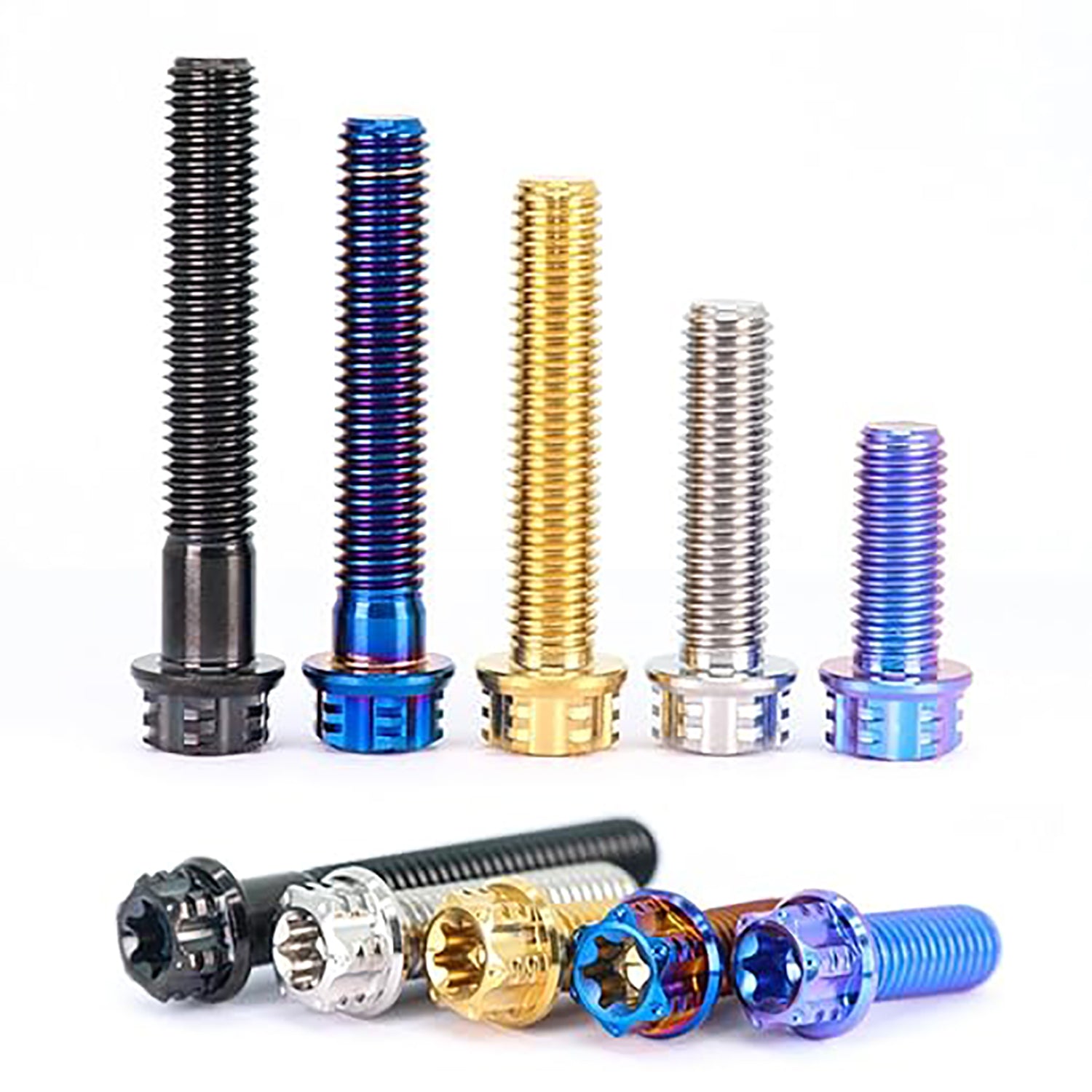 M4 M5 M6 M8 TC4 Titanium Screws Torx/Hex 6 colors 10-60mm （5Pcs）