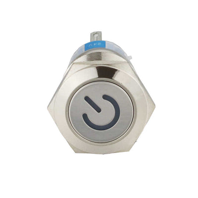 19mm Stainless Steel Pushbutton Switch with LED Light & Self-Reset