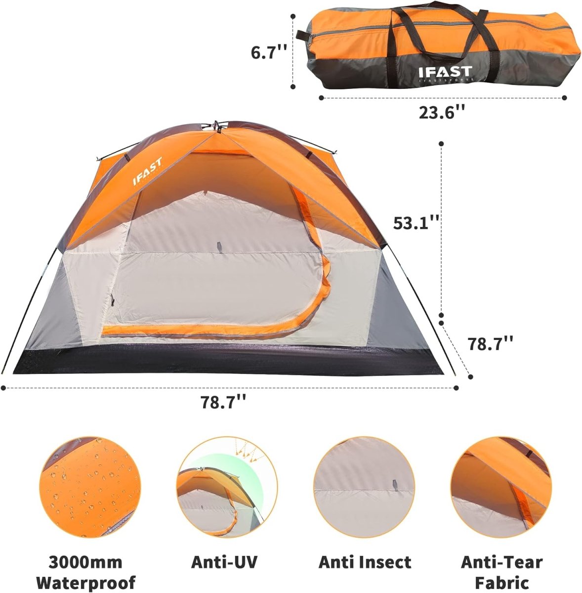 Person Family Camping Tent Portable Lightweight Waterproof Cabana Beach - HomeDIYer