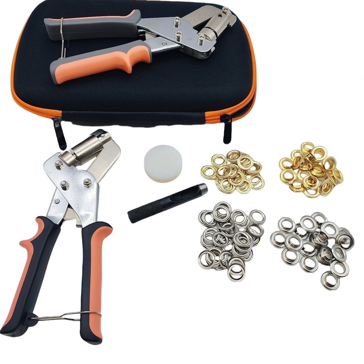 10mm Air Hole Buckle Punching Sail Tent Fabric Installation Tools - Hand Press Pliers Manual Set, Metal Eyelet Buckle - HomeDIYer