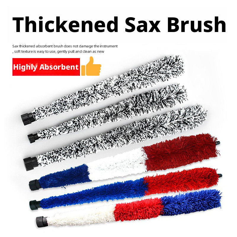 Saxophone Tube Brush Kit – Absorbent Cotton Cleaning Rod for Alto, Tenor & Soprano with Optional Wipe Cloth