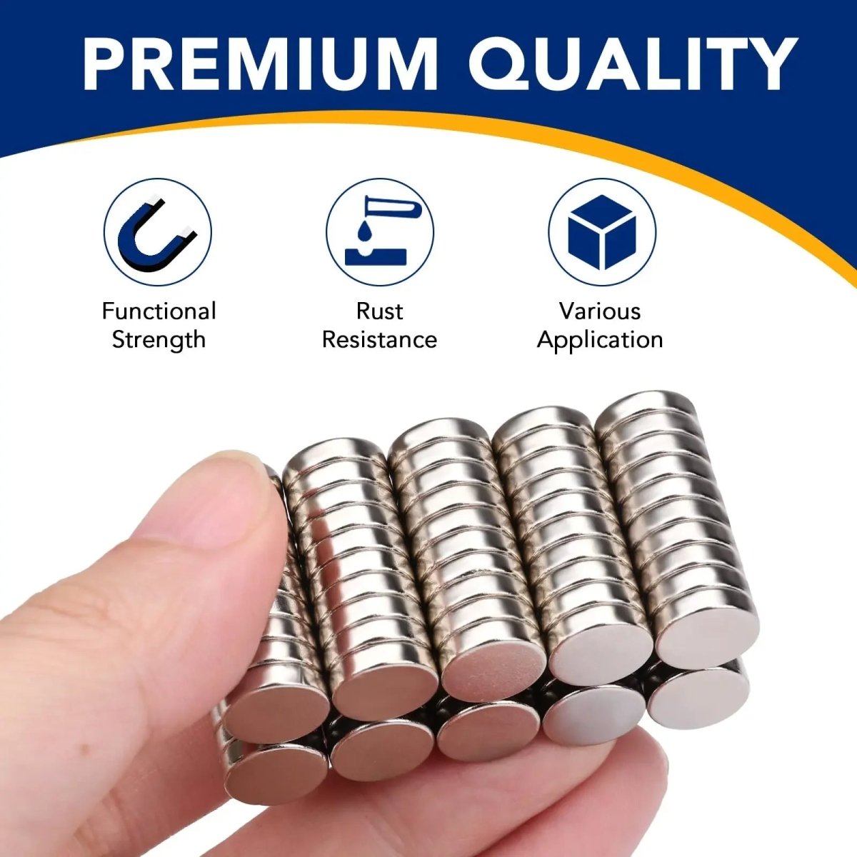 Small Neodymium Magnets - Heavy Duty Rare Earth Fridge Magnets for Whiteboard, DIY Crafts, Office & Home Use | Double Sided Strong Magnets - HomeDIYer