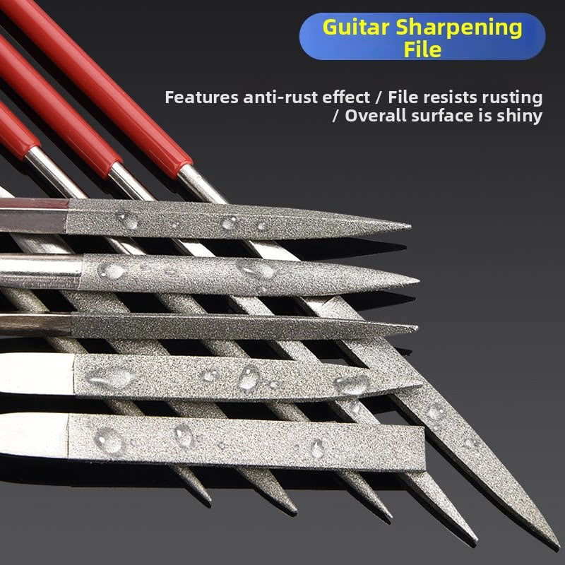 Guitar Fret & Nut Polishing File Set – 10-Piece Fretboard Groove Polishing Kit with Optional Add-Ons