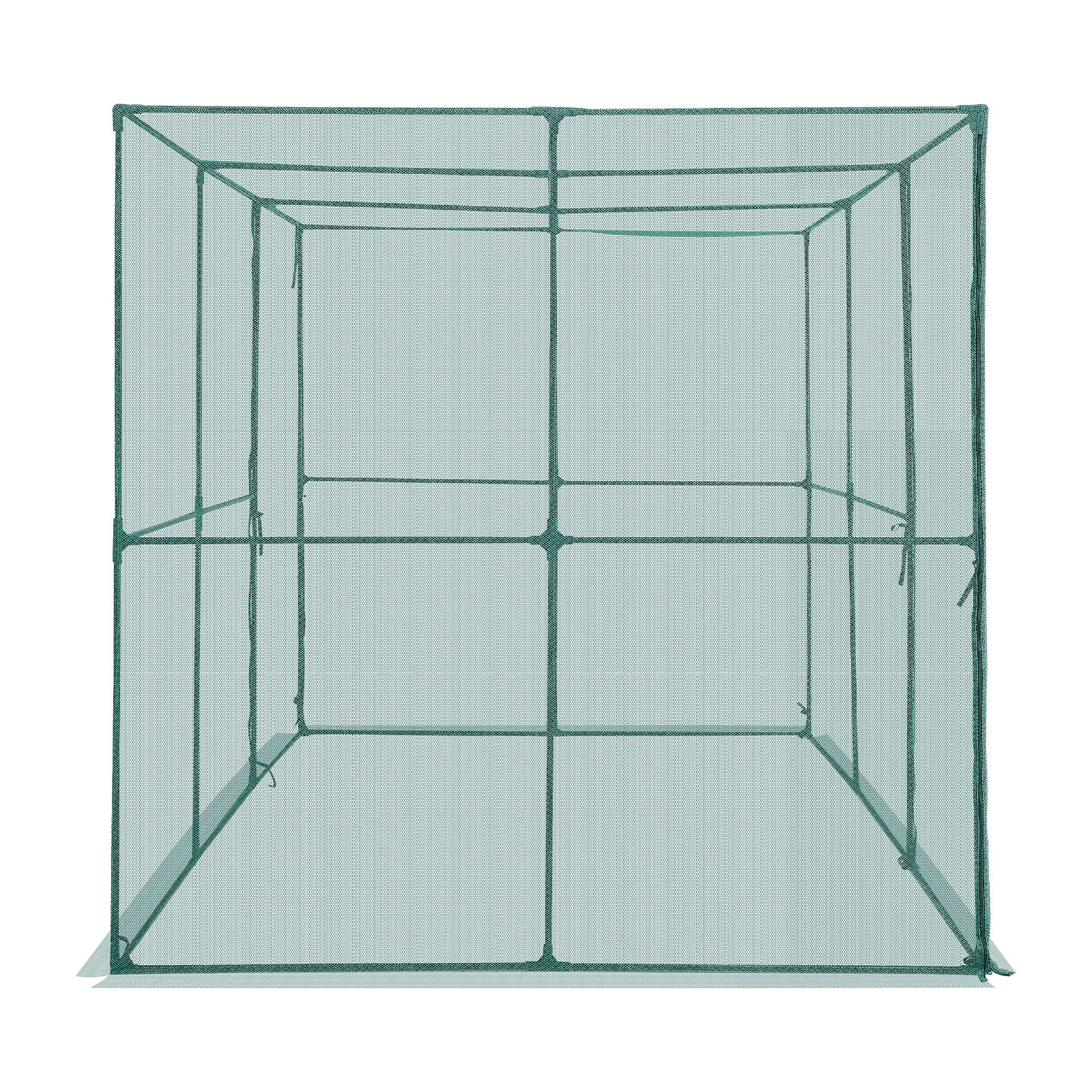 9.5ft x 6.36ft x 6.36ft Walk‑In Crop Cage — Tall Plant Protection Tent Zippered Door & Wind‑Resistant Frame Black Green