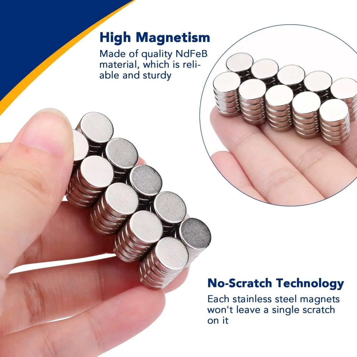 Small Neodymium Magnets - Heavy Duty Rare Earth Fridge Magnets for Whiteboard, DIY Crafts, Office & Home Use | Double Sided Strong Magnets - HomeDIYer