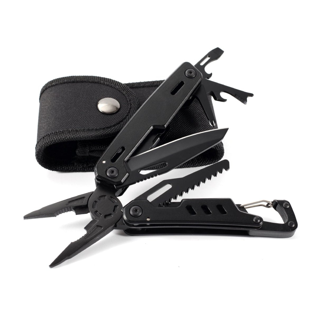 11 - in - 1 Mini EDC Multitool - Needle Nose Pliers, Pocket Knife, Keychain, Bottle Opener - Gifts for Men, EDC Gear and Equipment - Black - HomeDIYer
