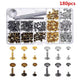 180x Hollow Rivets Single Head 6/8/12mm Leather Rivets Double Cap Rivet Metal Rivets