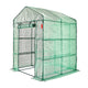 4.6ft x 4.6ft x 6.6ft Walk‑In Greenhouse with 4 Shelves — High‑Strength PE Cover Roll‑Up Door & Steel Frame Green