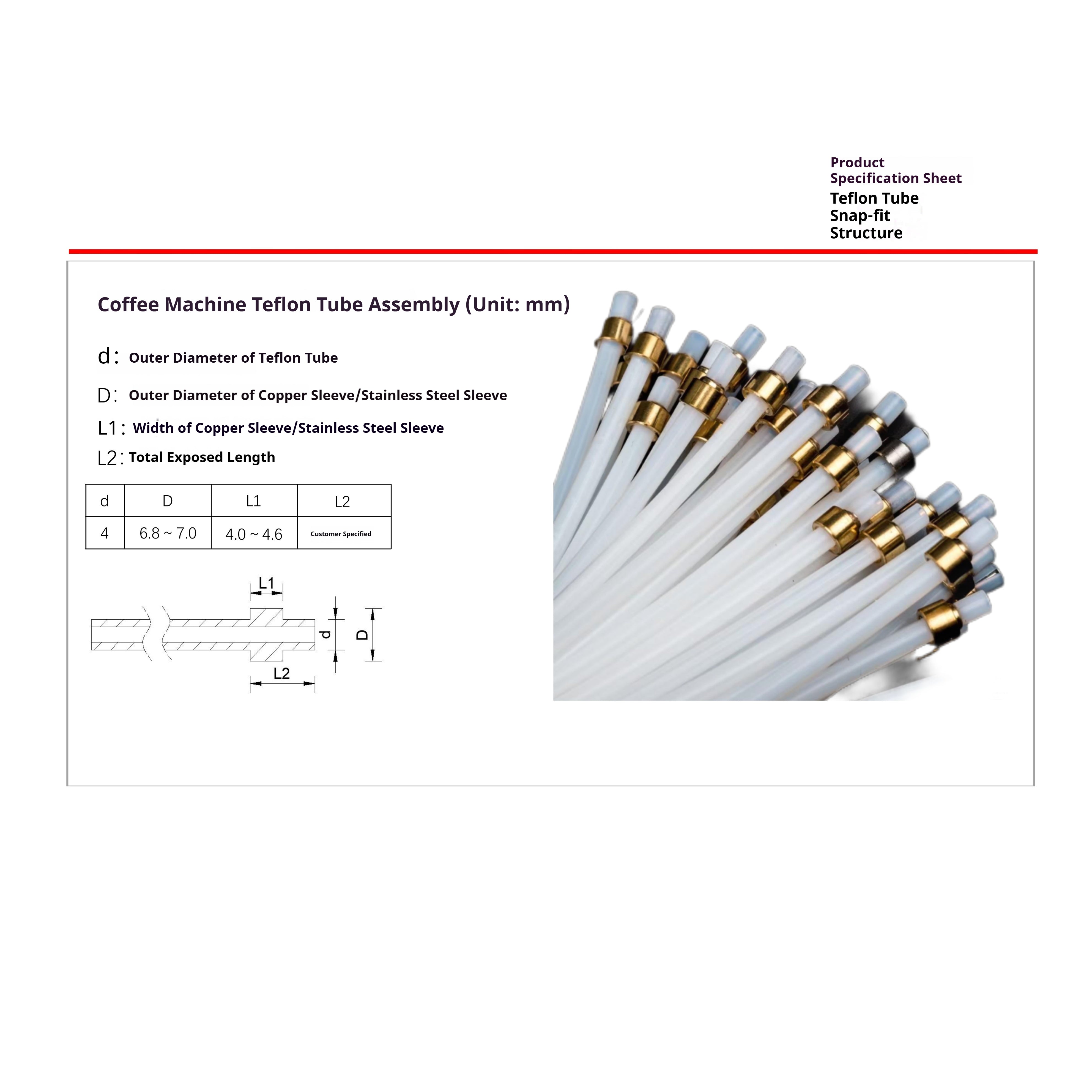 Premium Teflon Water Inlet Tube for Coffee Machines – High Temp & Food-Safe