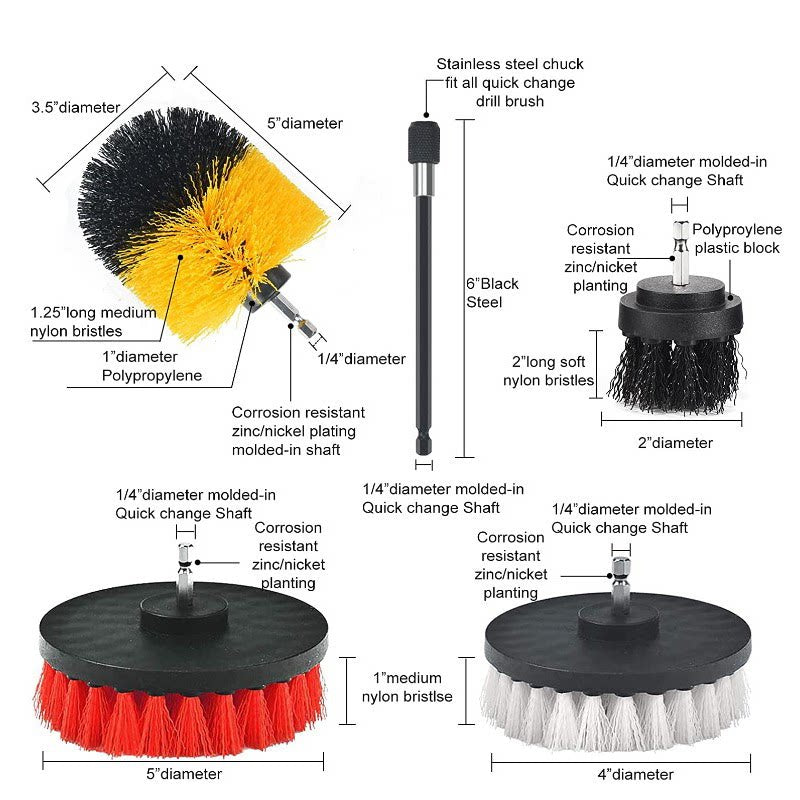 Complete Electric Drill Brush Set – 6-Piece Multi-Purpose Cleaning Kit