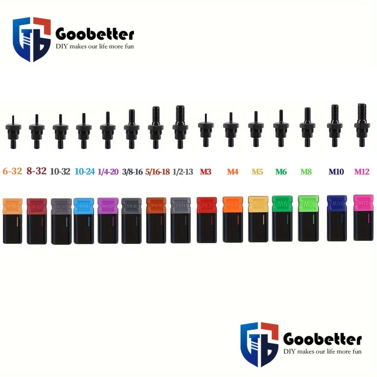 16" Rivet Nut Gun Kit Nutsert Rivnut Tool Setter Nut Sert 15pcs Metric and UNC - HomeDIYer