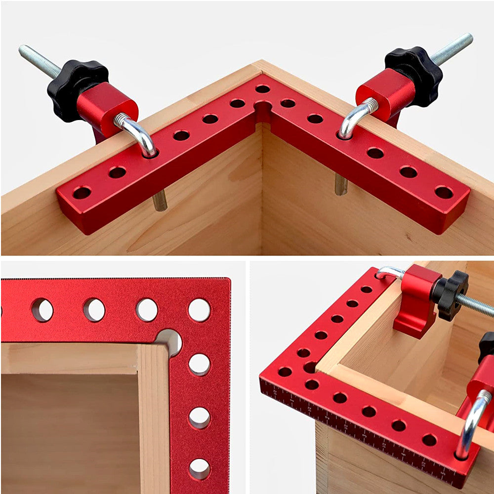 Aluminum 90-Degree Corner Clamp Kit 4-Pack 12-Piece | 120mm 140mm 160mm Woodworking L-Square