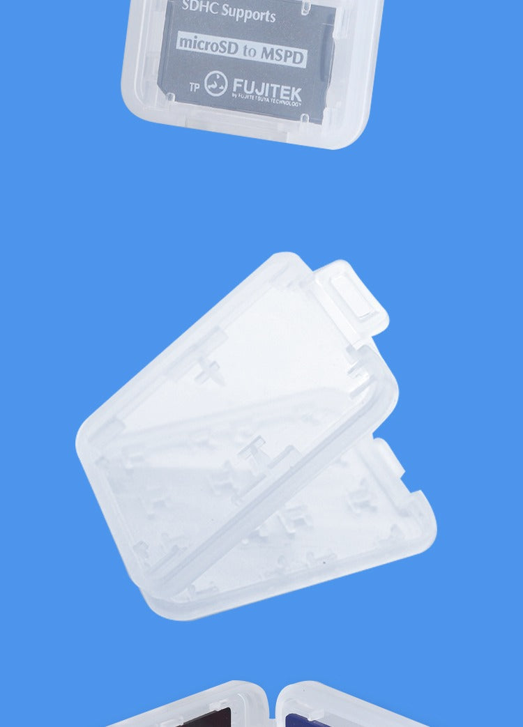 SD Card and TF Card Storage Case, PP Plastic Memory Card Holder Box, White, 56×43×9mm — Pack of 10