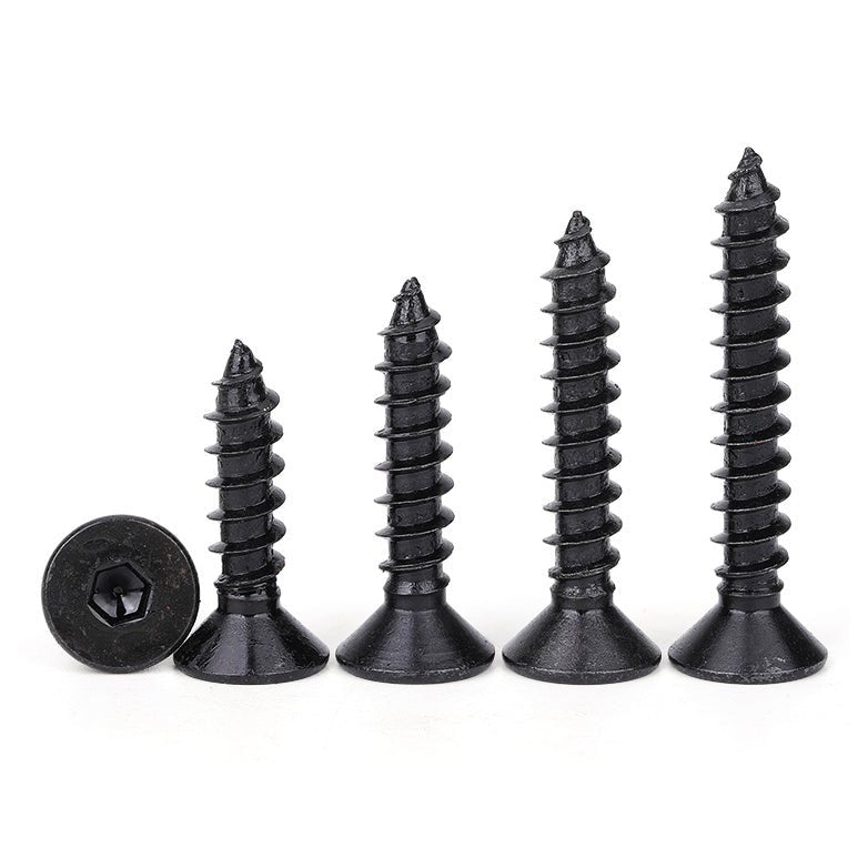 Carbon Steel Black Allen Countersunk Head Self tapping screws M3 M3.5 M4 M5 M6 - HomeDIYer